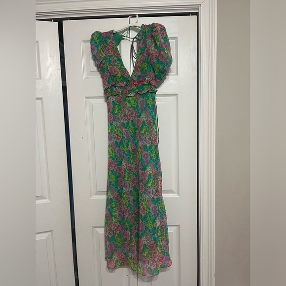 ASTR GREEN MAXI DRESS SIZE XS - Picture 2 of 4